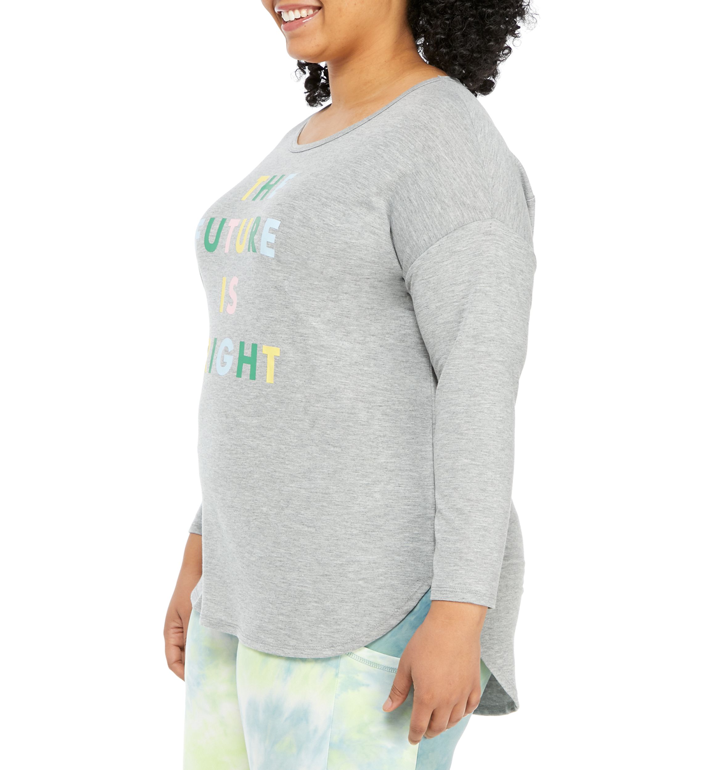 Studio Plus Size Long Sleeve Graphic Pullover