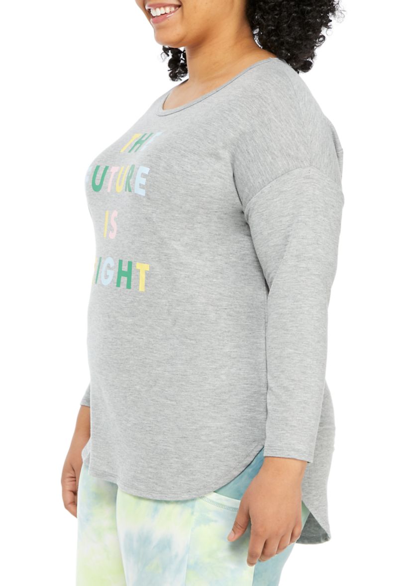 Studio Plus Size Long Sleeve Graphic Pullover
