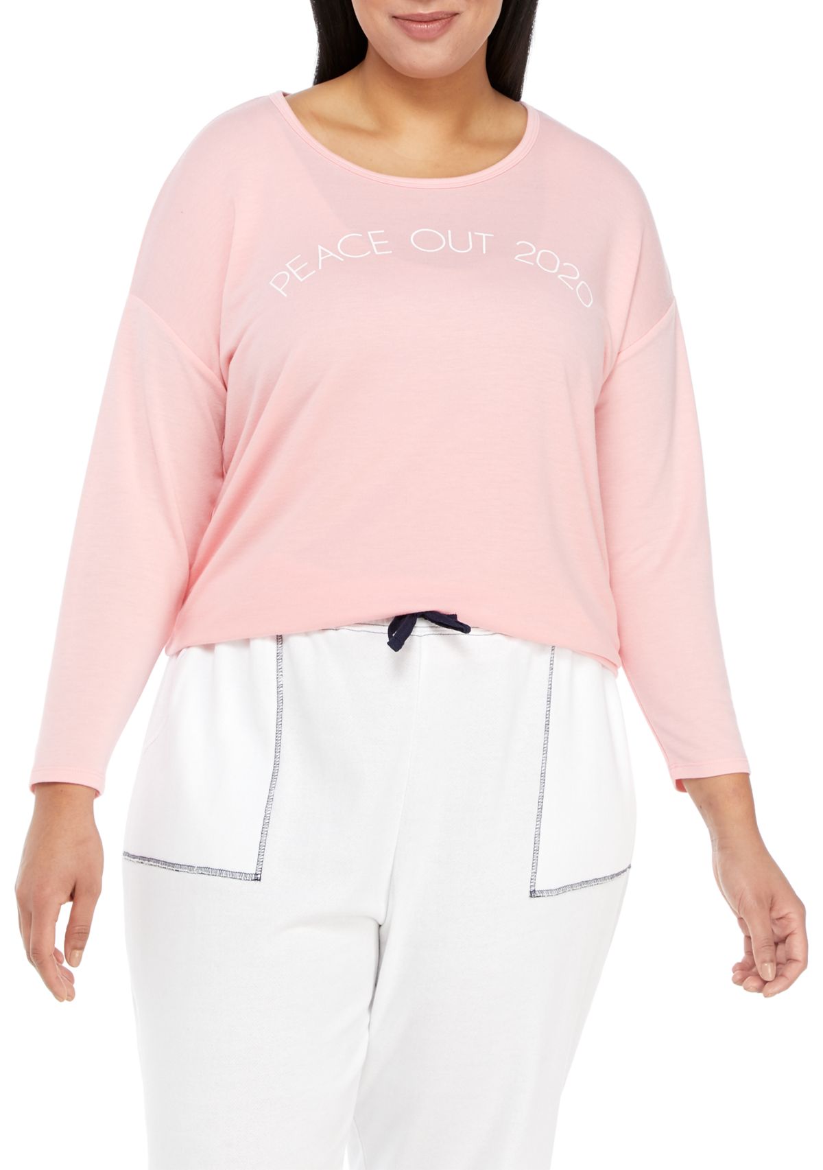 Studio Plus Size Long Sleeve Graphic Pullover