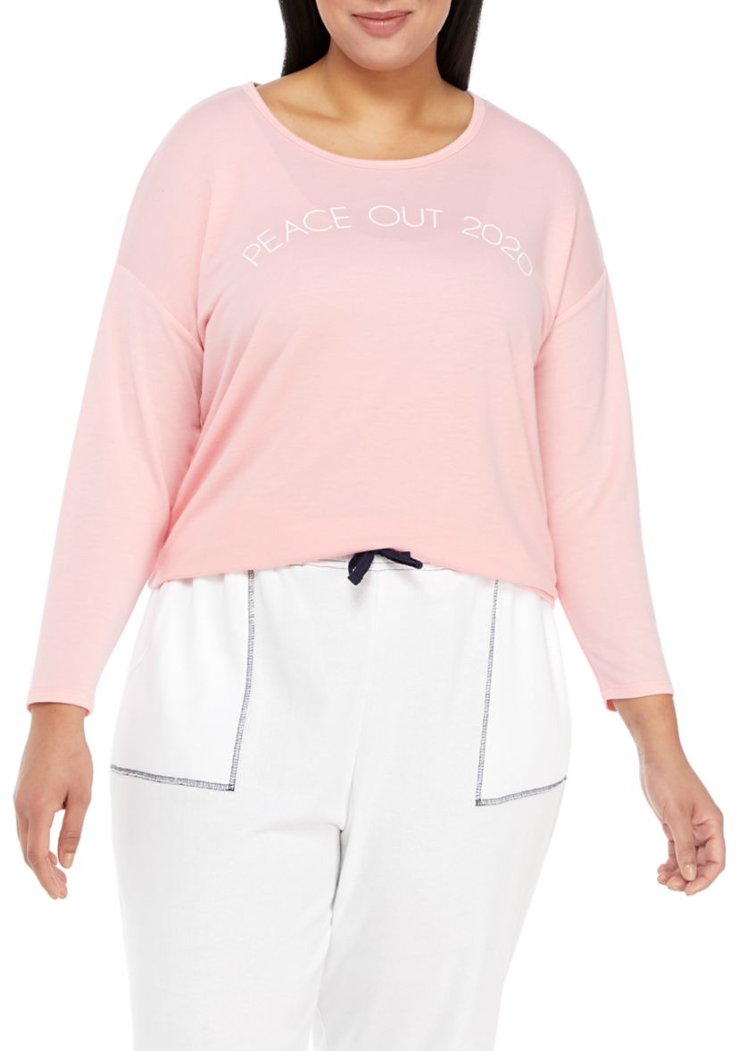 Studio Plus Size Long Sleeve Graphic Pullover
