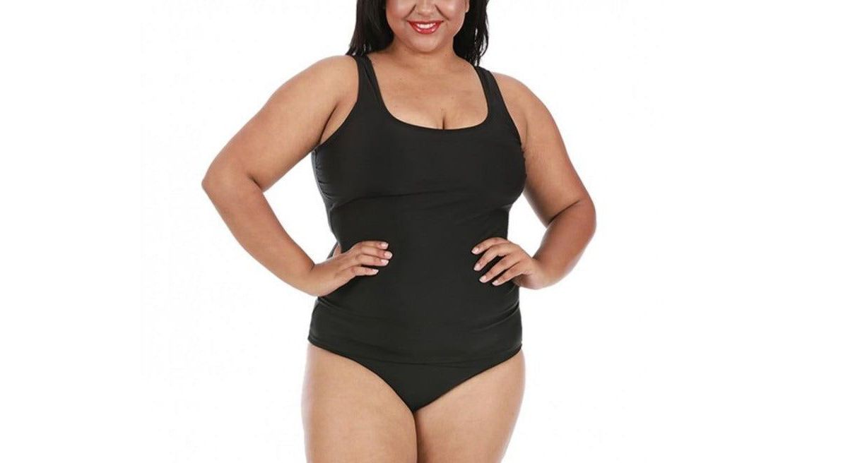 Scoop neck tankini swim top