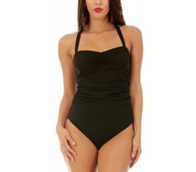 Criss cross back one piece swimsuit