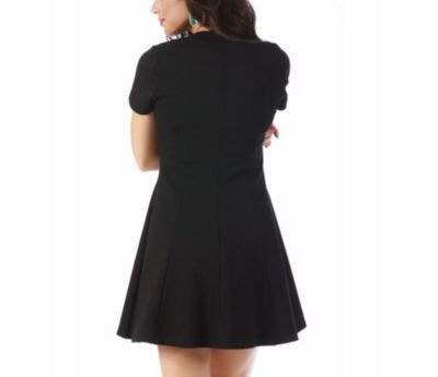 Fit and flare cap sleeve short dress