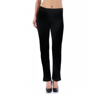 Plus Straight Leg Ankle Slit Pant