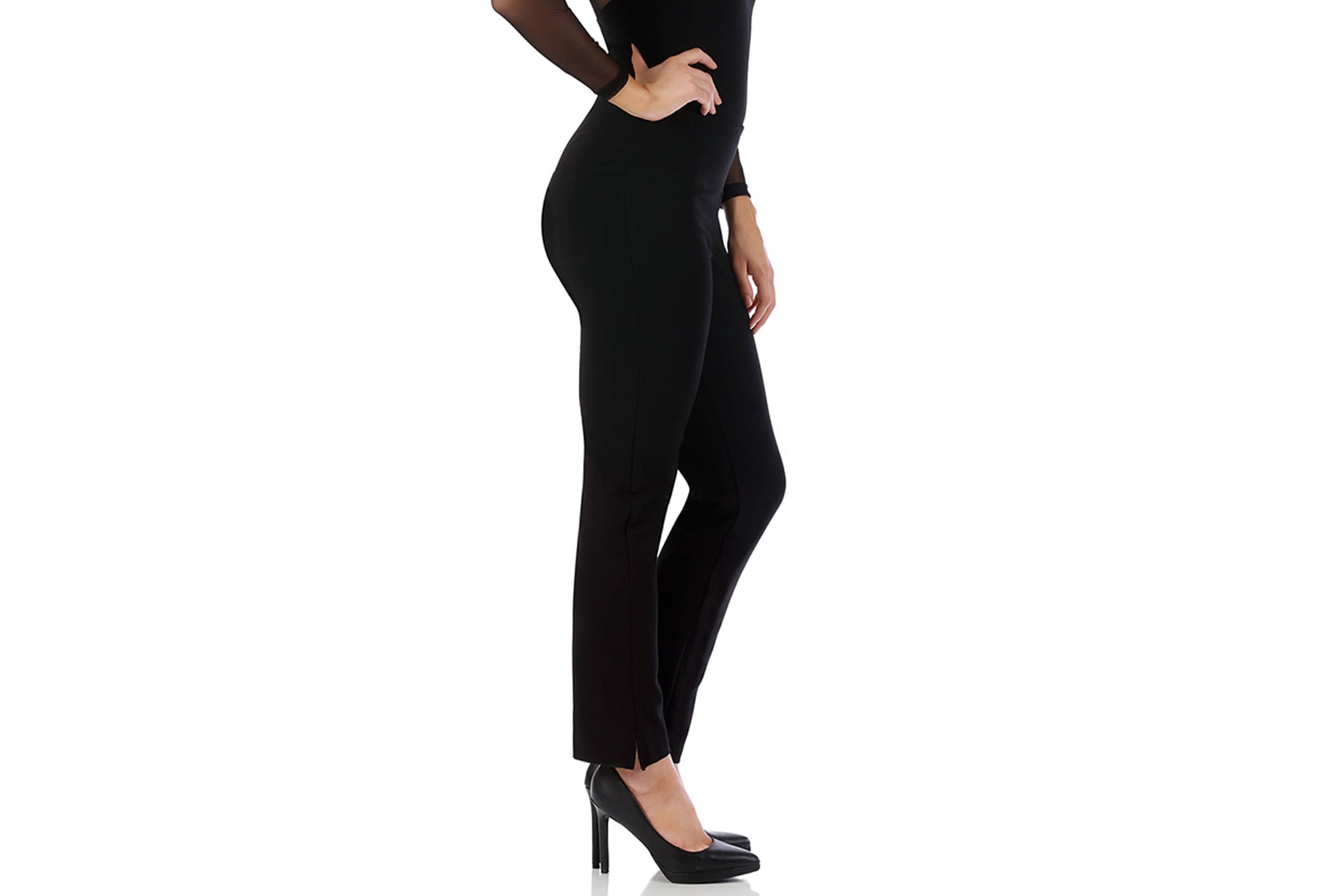 Straight Leg Ankle Slit Pant