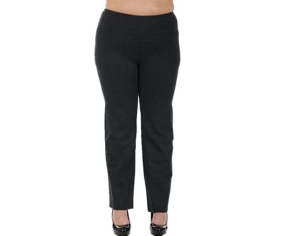 InstantFigure Women's Plus Size Elastic Waist Wide Leg Pant, Grey