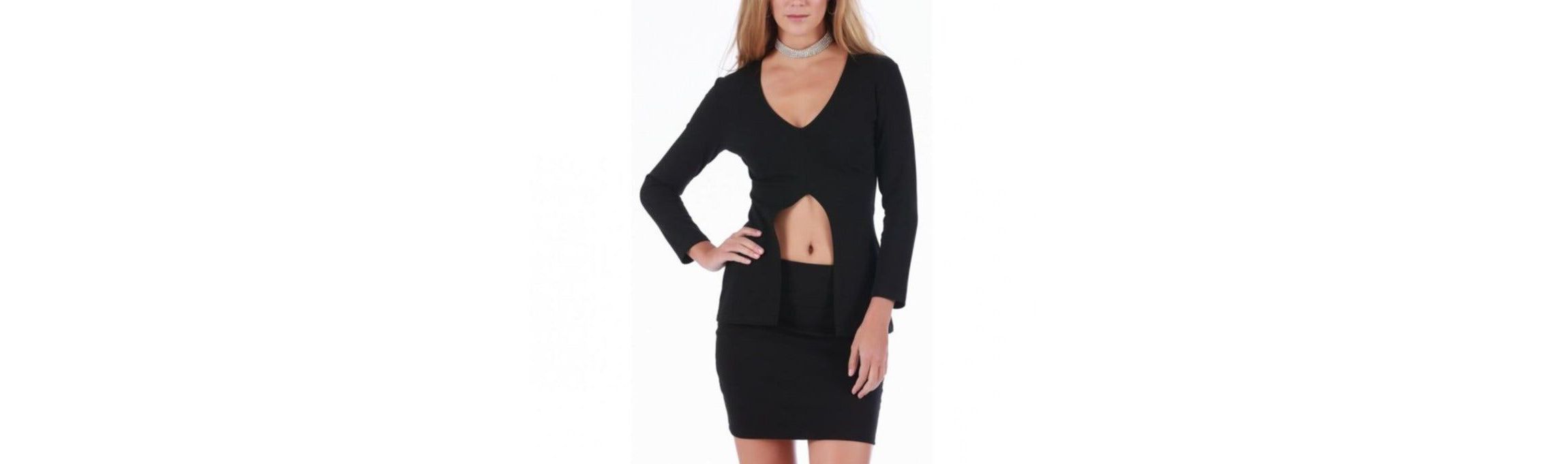Long Sleeve Front Center Slit Top