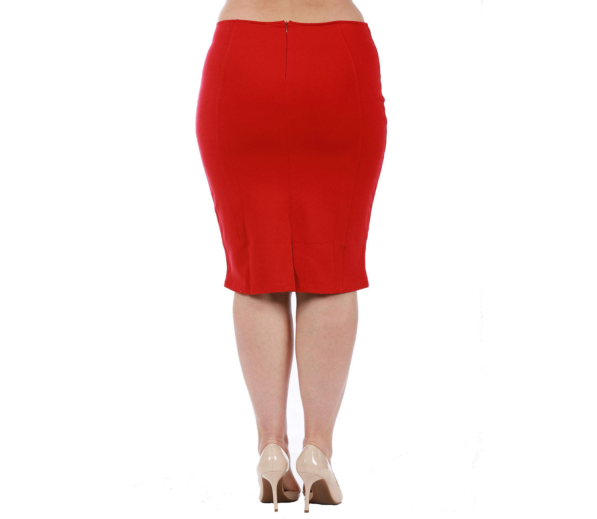 Plus Size Back Zip Pencil Skirt