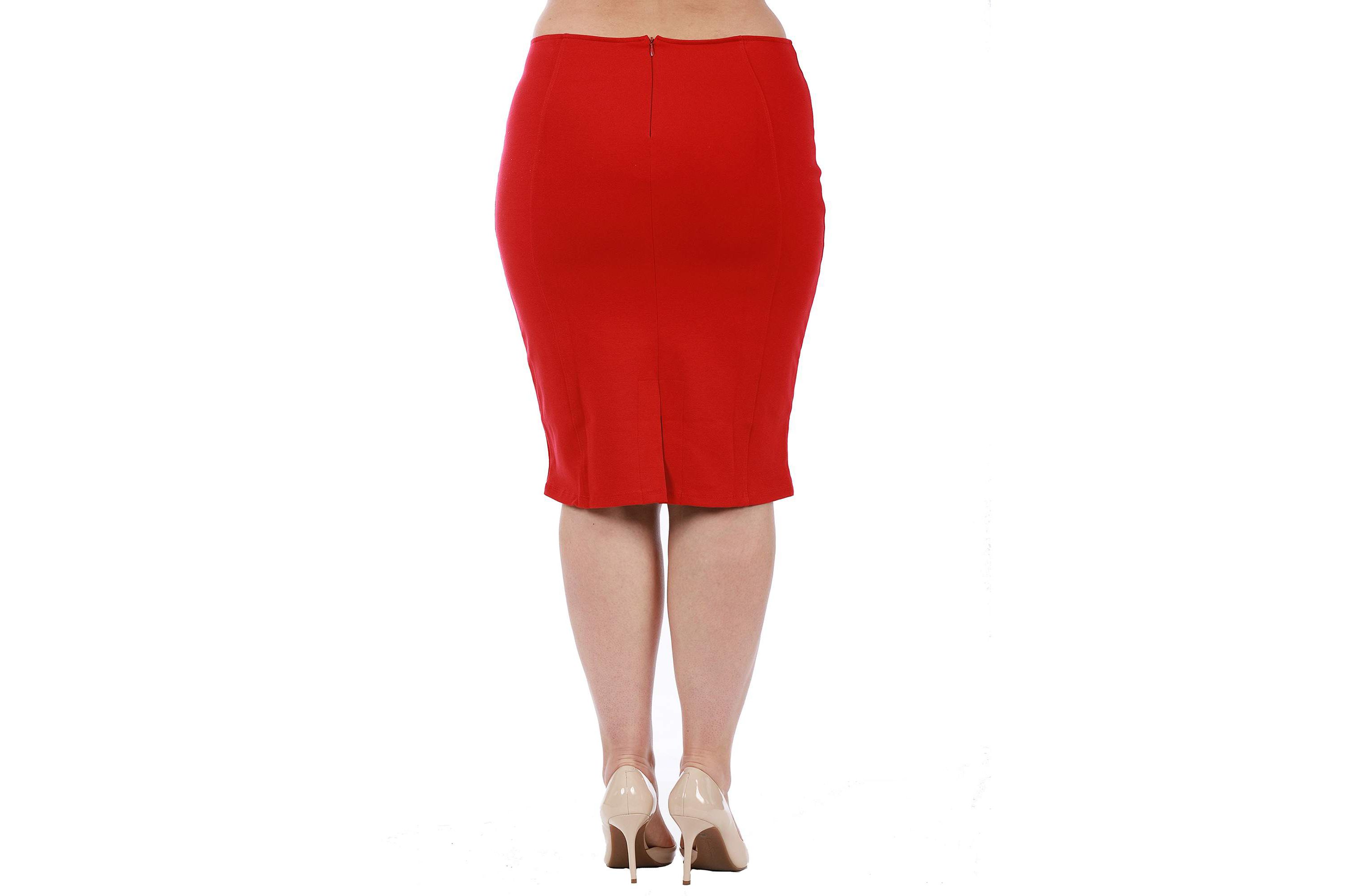 Plus Size Back Zip Pencil Skirt