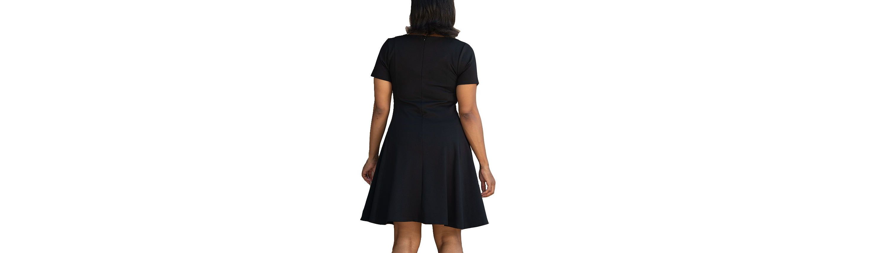 Plus size fit and flare short sleeve dress