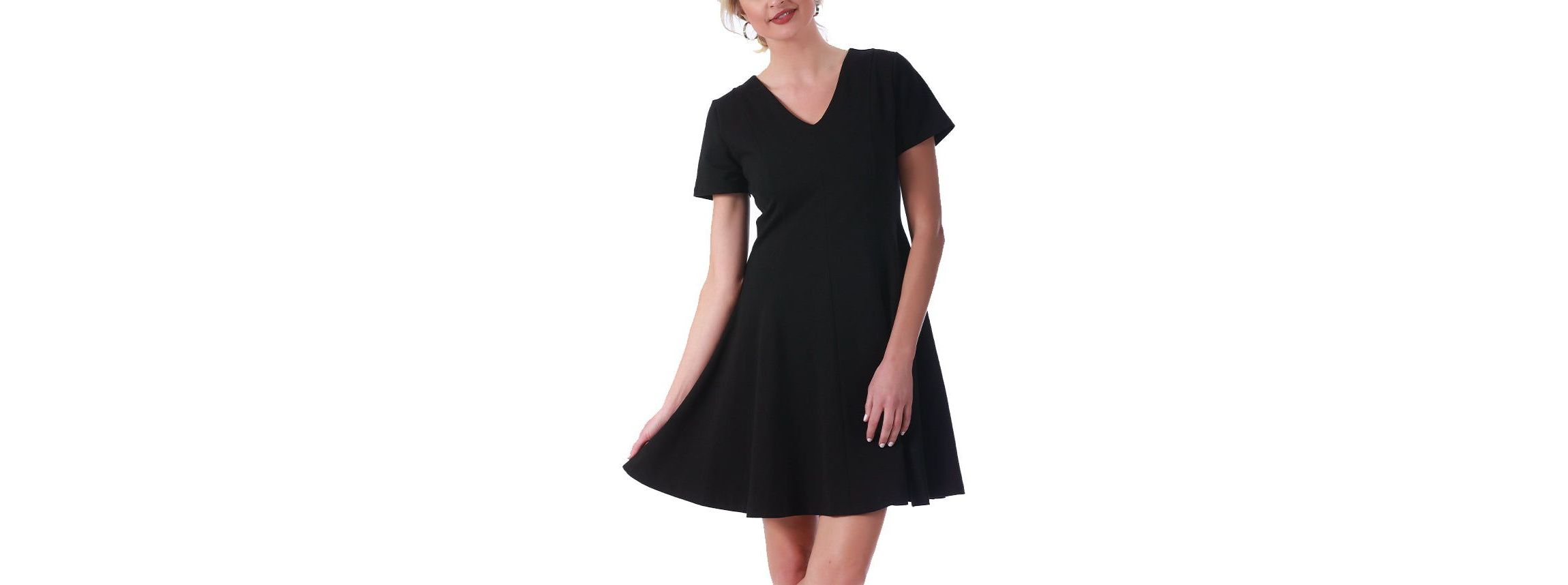 Fit and flare short sleeve dress