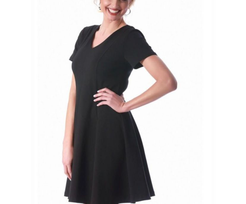 Fit and flare short sleeve dress