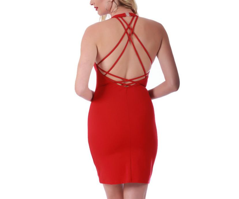 Strappy back mini dress