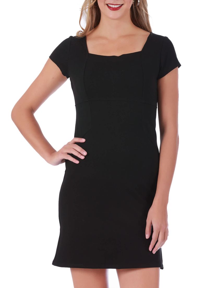 Cap sleeve squre neck mini dress