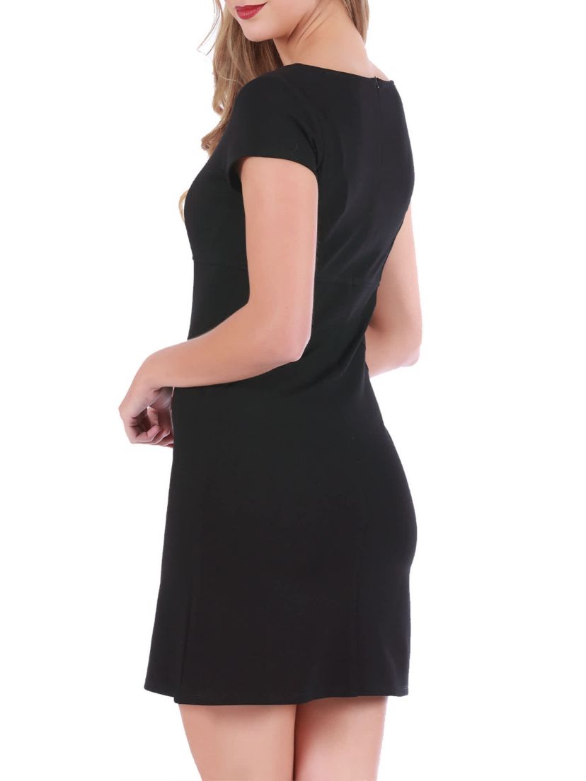 Cap sleeve squre neck mini dress