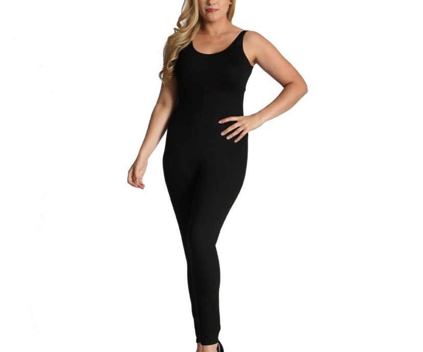Plus size empire waist full length bodysuit