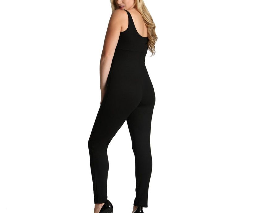 Plus size empire waist full length bodysuit
