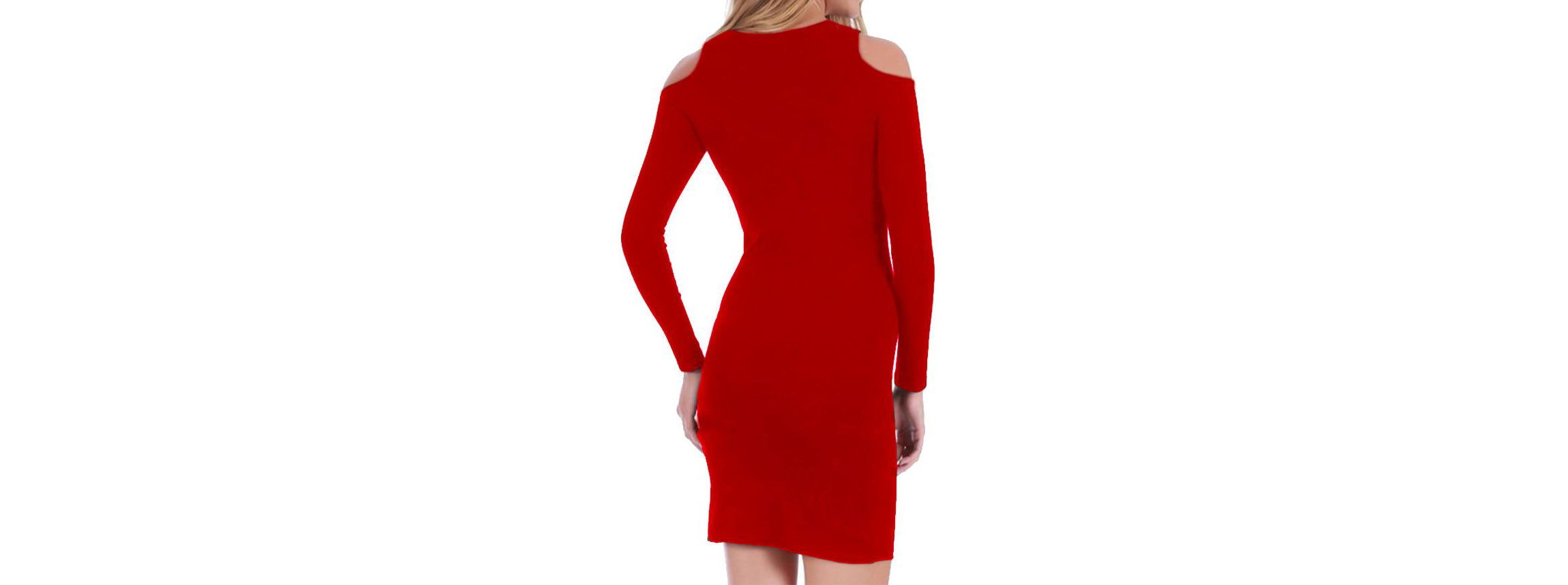 Cold shoulder long sleeve dress