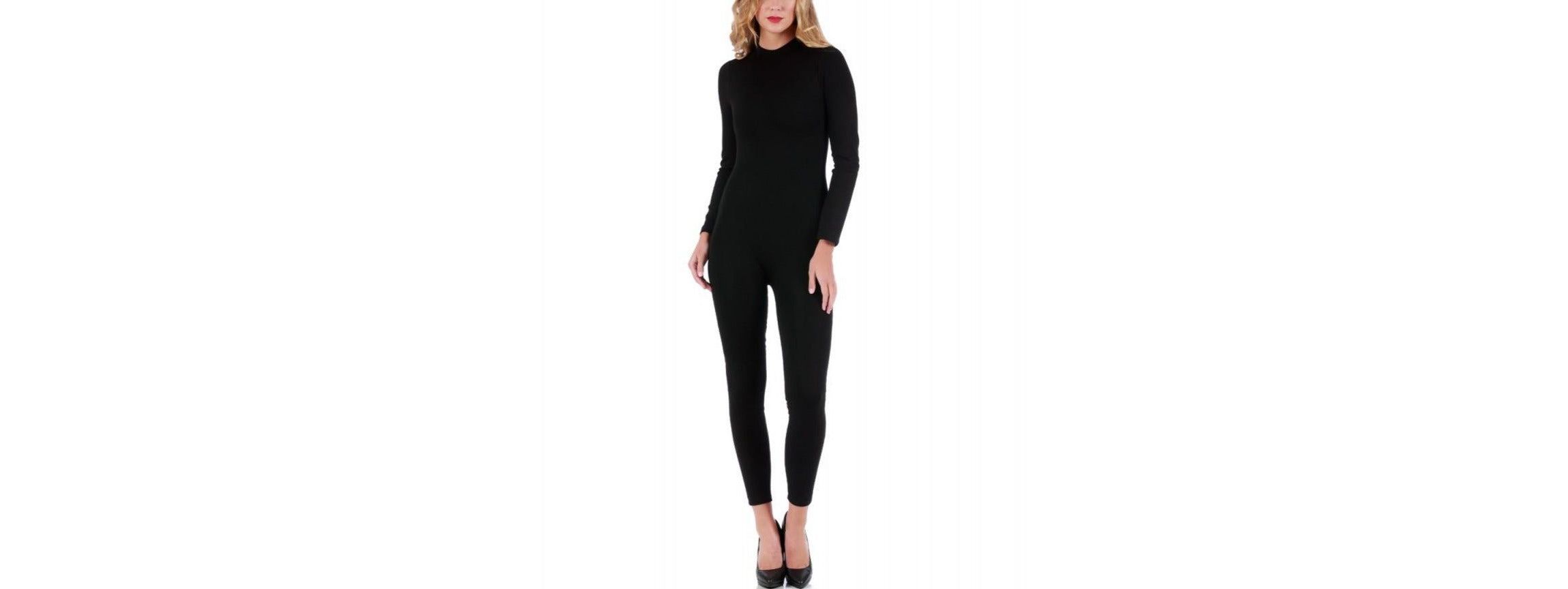 Mock neck full body jumpsuit