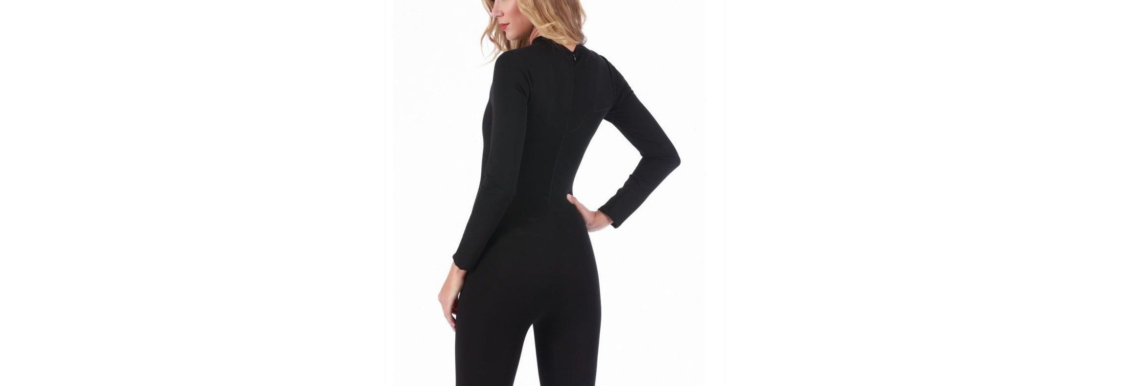 Mock neck full body jumpsuit