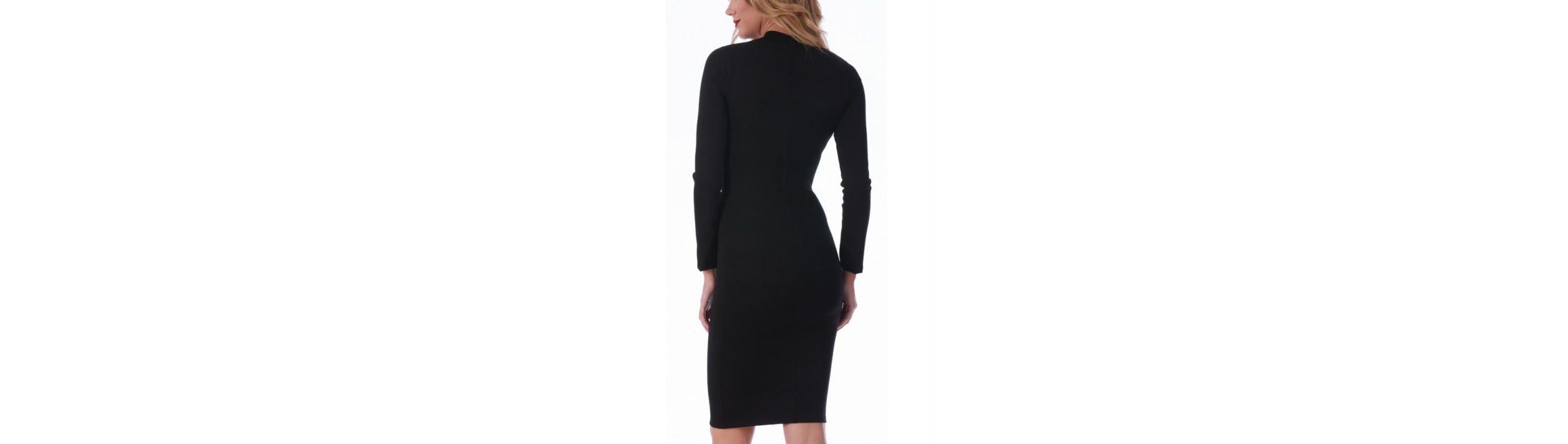 Mock neck long sleeve short dress