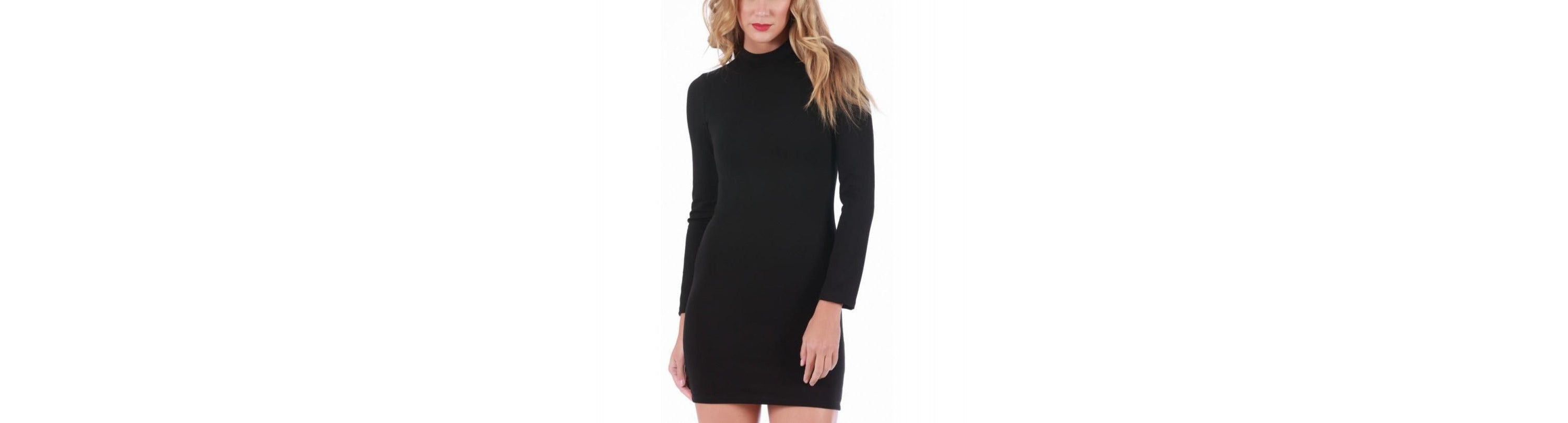 Mock neck long sleeve mini dress