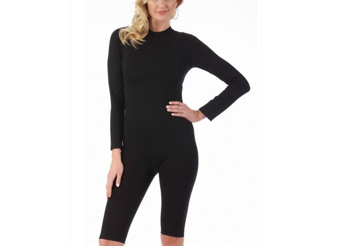 Mock neck long sleeve jumper shorts