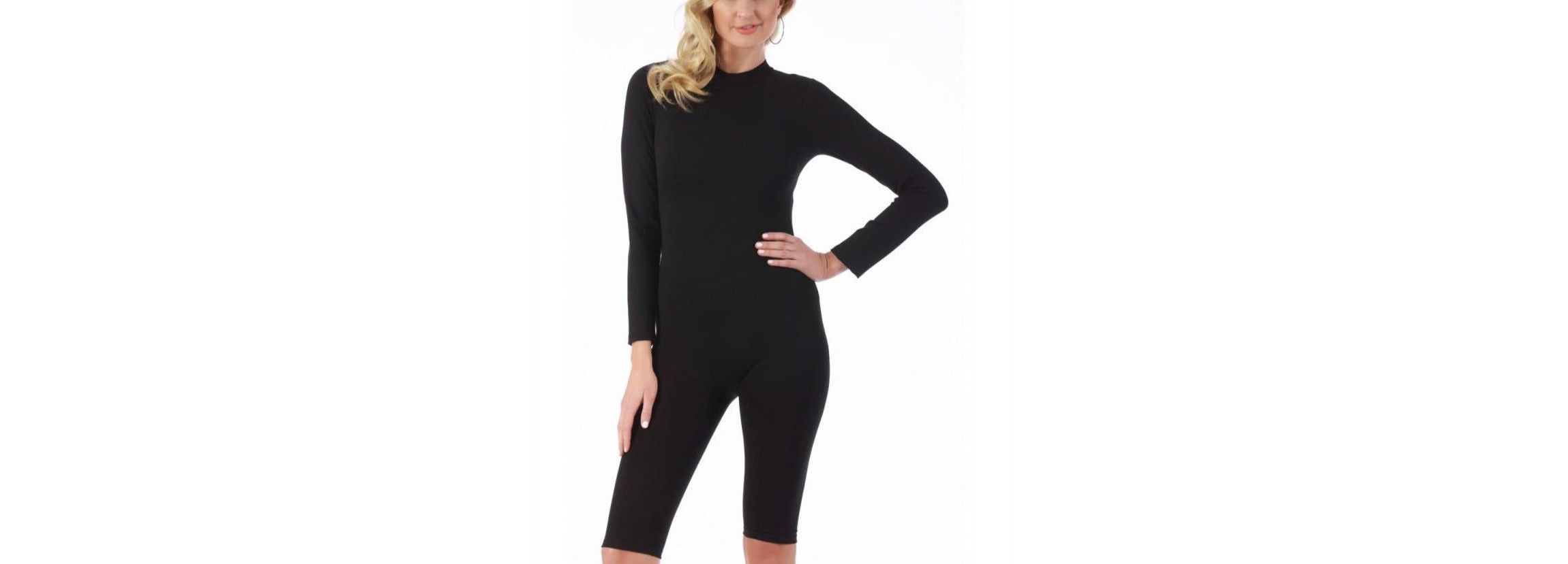Mock neck long sleeve jumper shorts