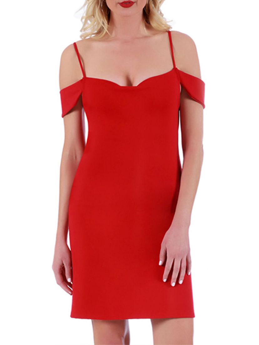 Off the shoulder cowl neck short dress