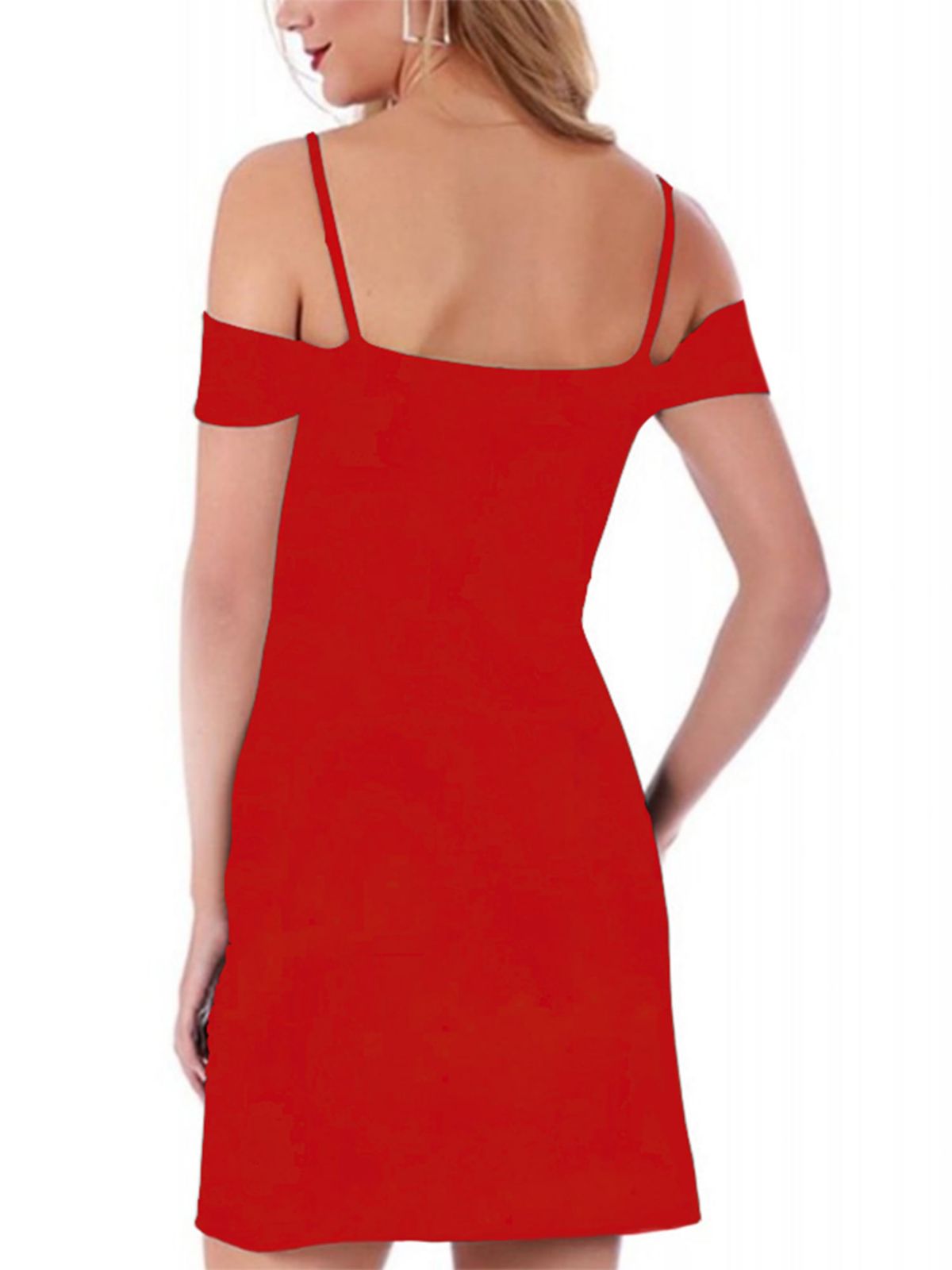 Off the shoulder cowl neck short dress