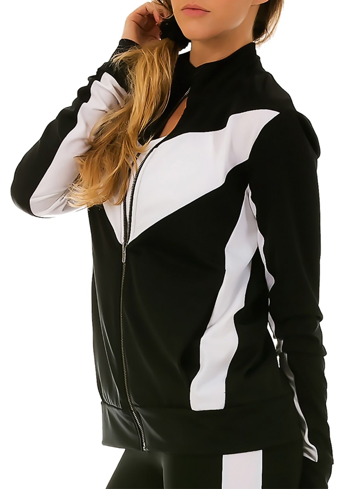 Color Block Zip-up Jacket