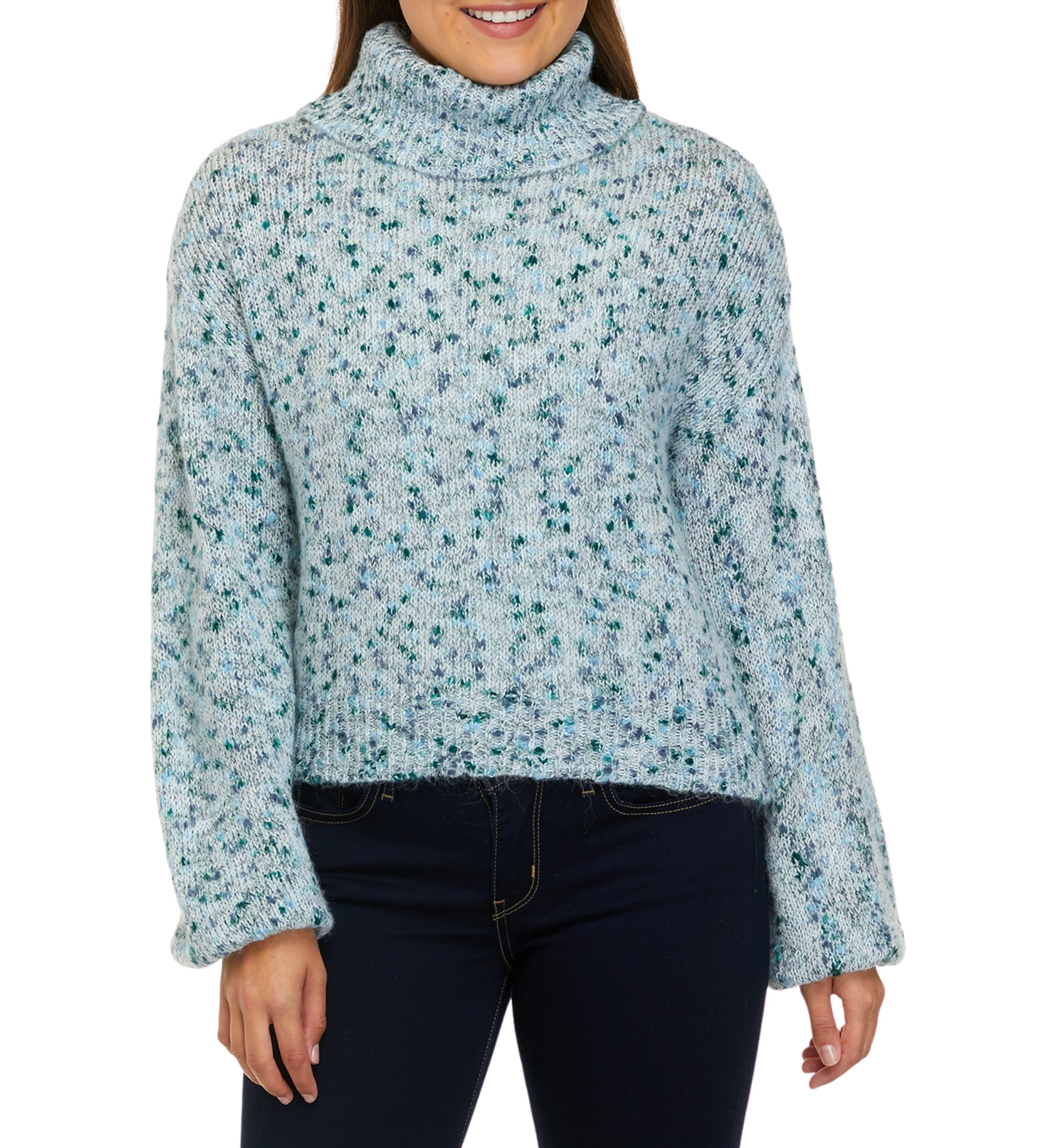 Long Sleeve Cropped Turtleneck Sweater