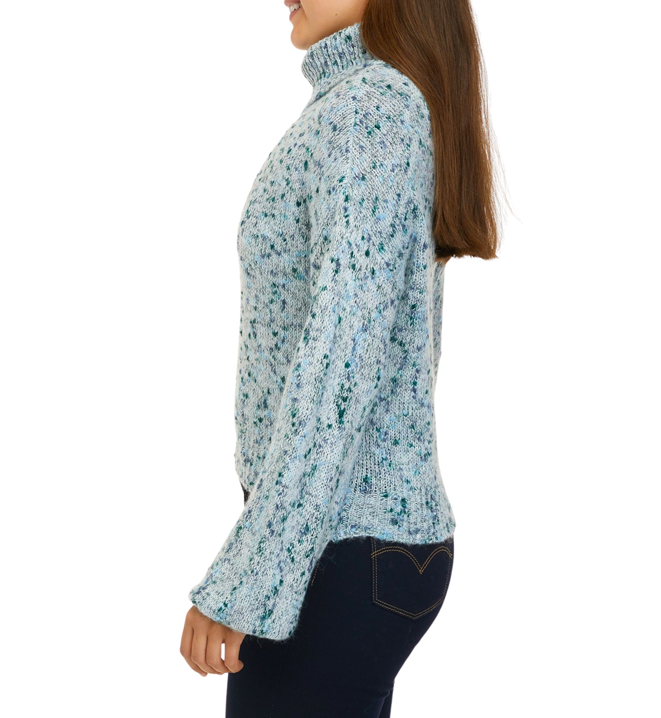 Long Sleeve Cropped Turtleneck Sweater