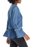 Womens Long Sleeve Lyocell® Woven Chambray Top 