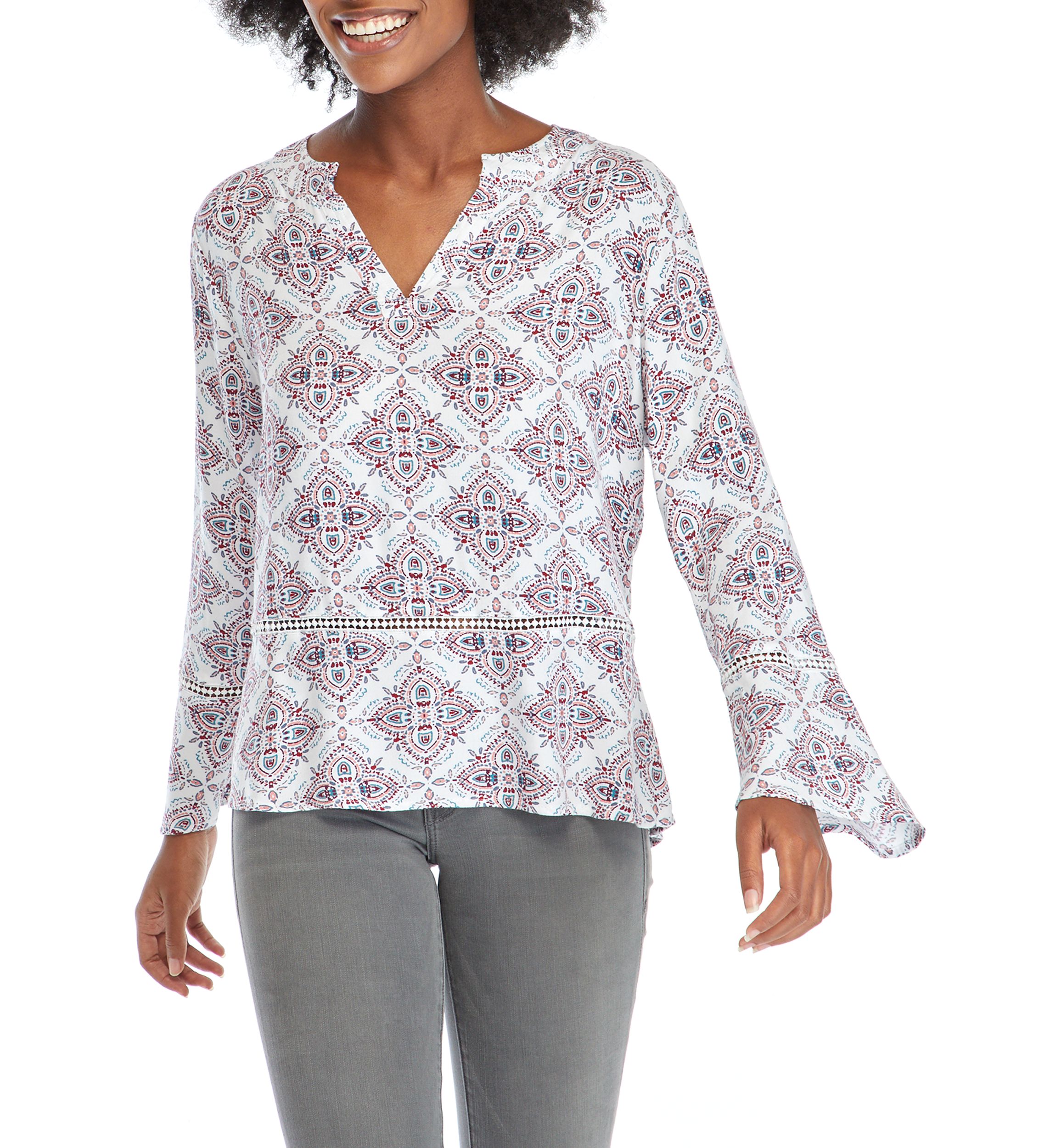  Womens Lyocell® Woven Print Top 