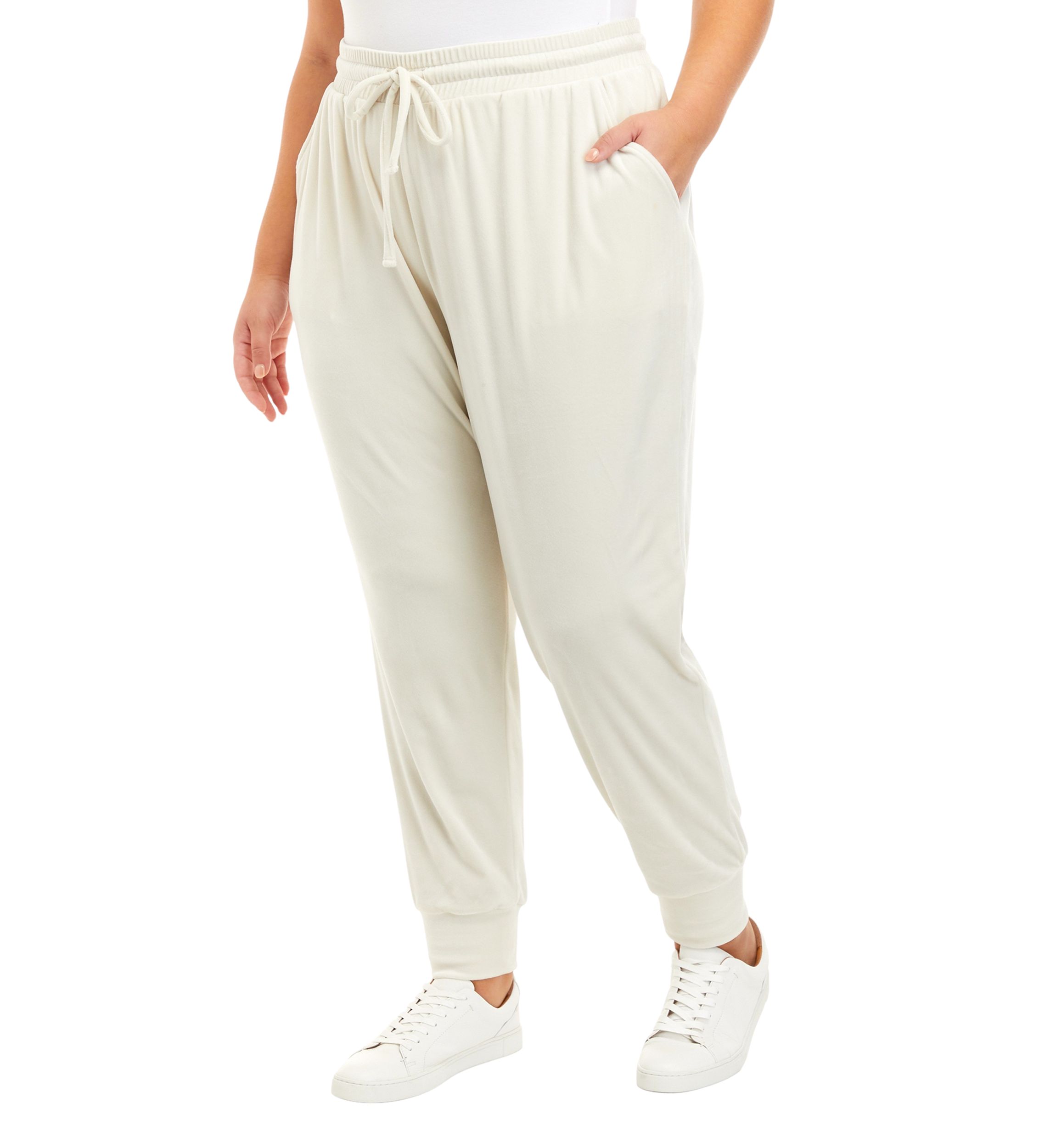 Plus Size Washed Velour Joggers