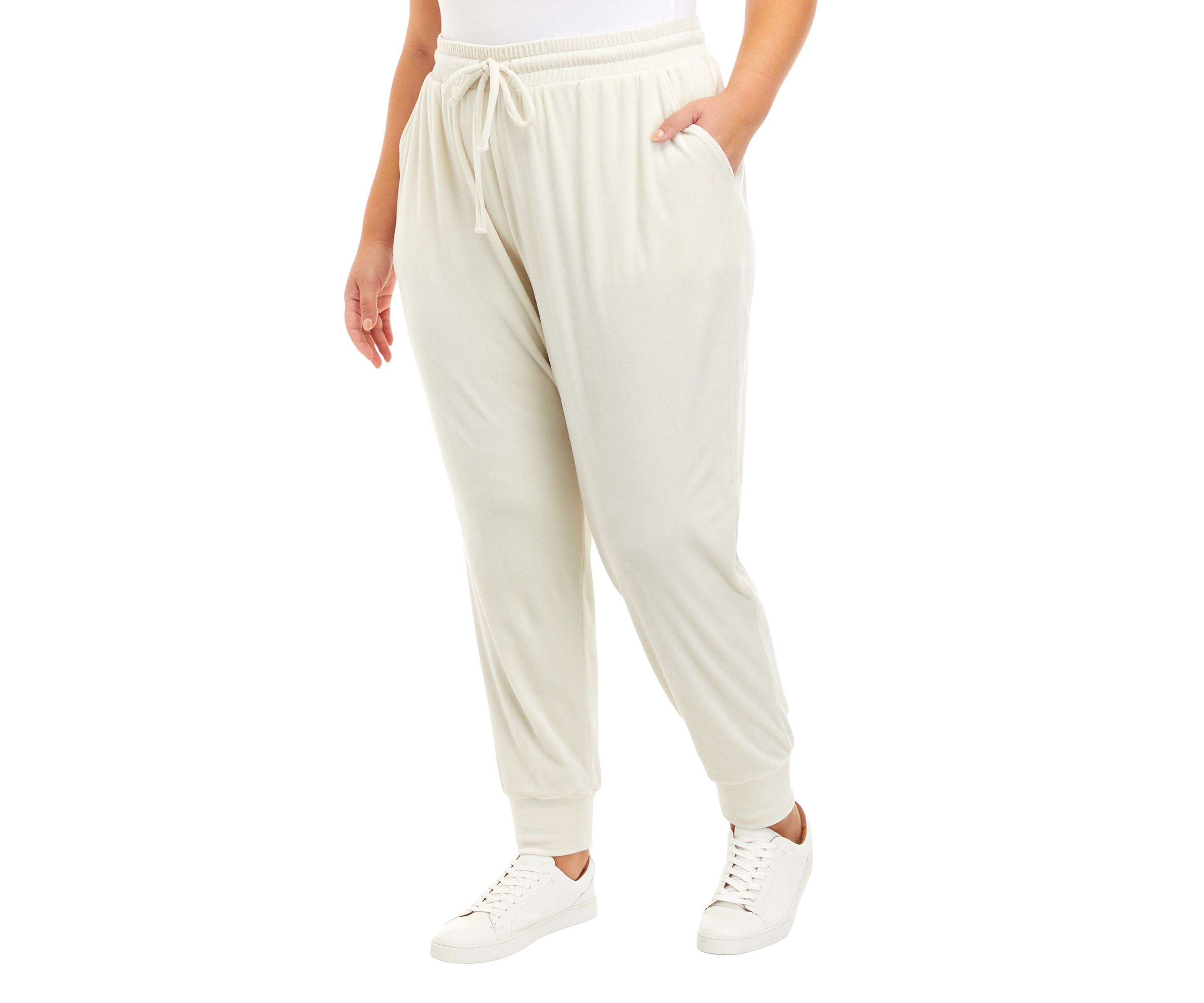 Plus Size Washed Velour Joggers