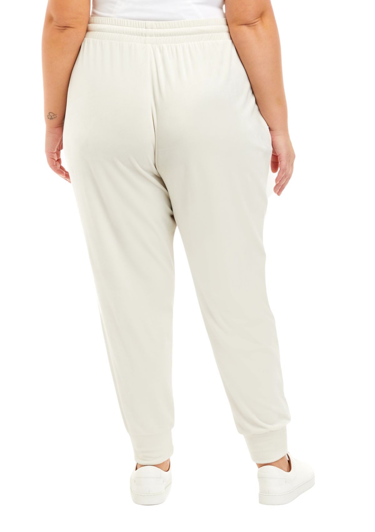 Plus Size Washed Velour Joggers