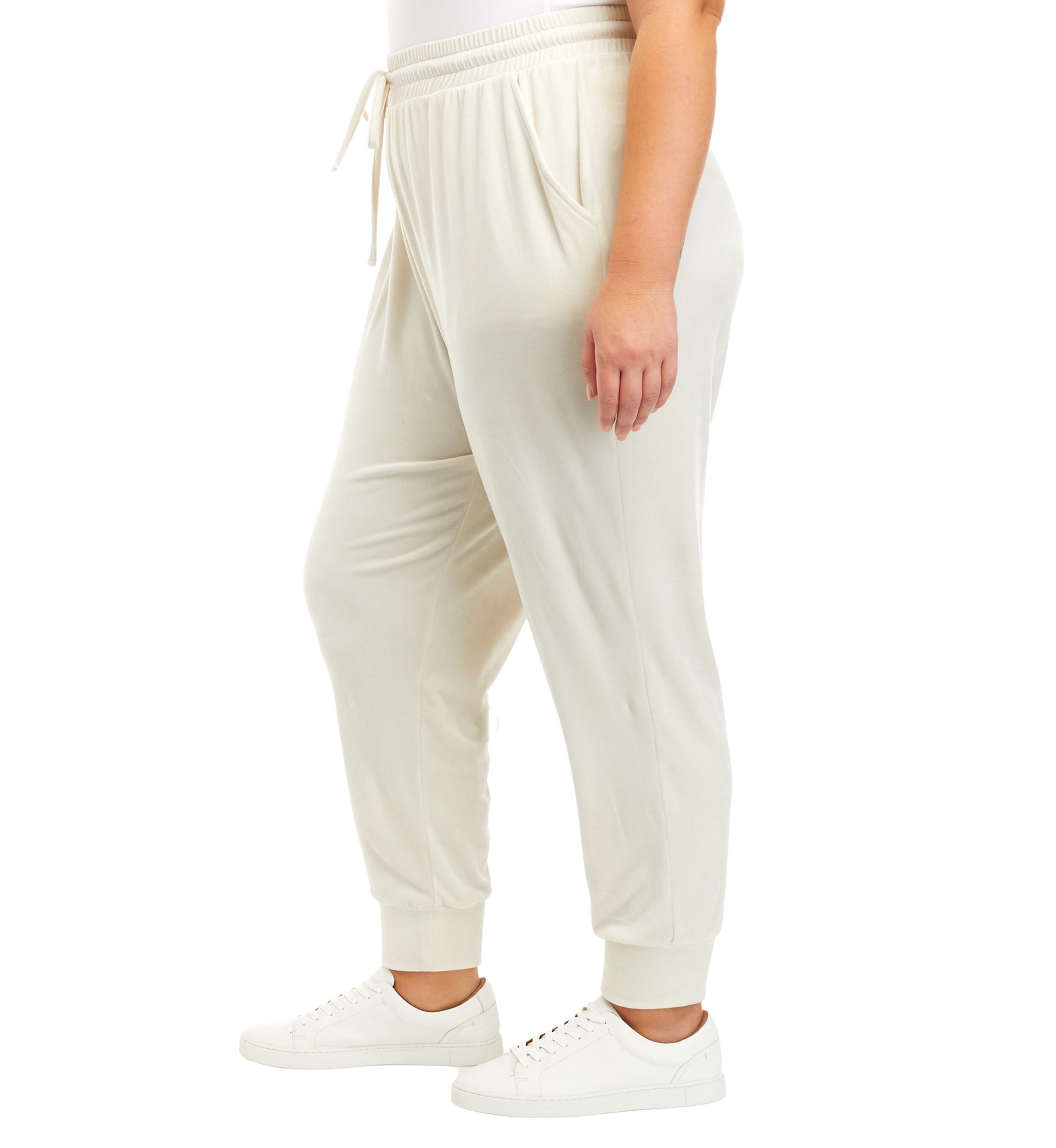 Plus Size Washed Velour Joggers