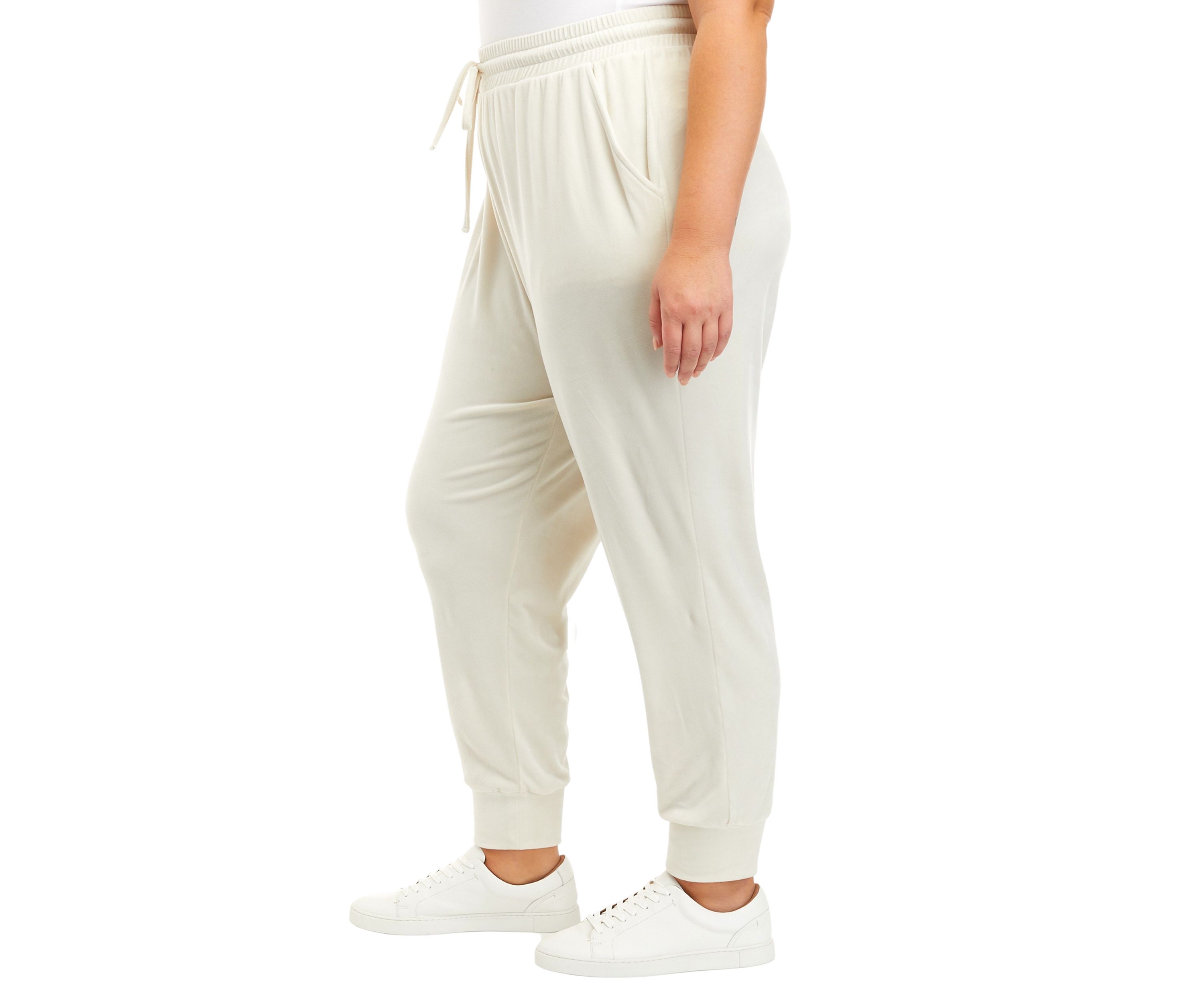 Plus Size Washed Velour Joggers