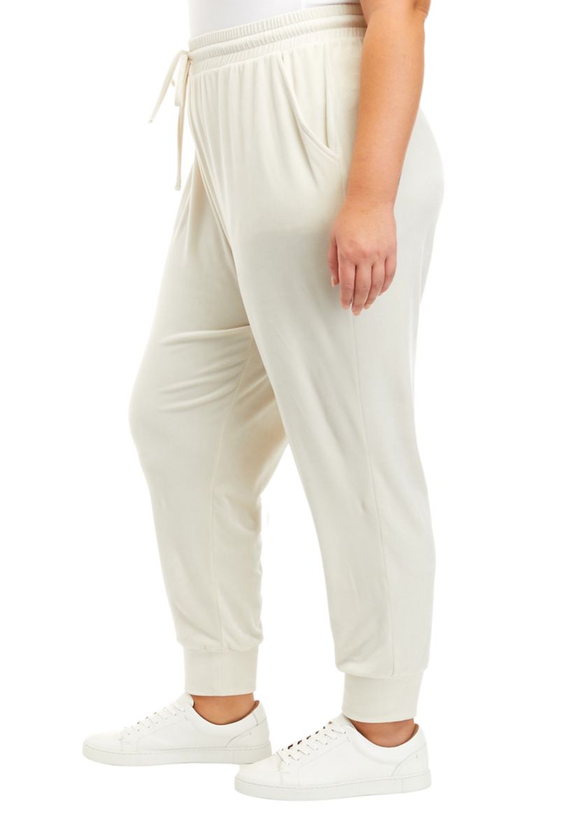 Plus Size Washed Velour Joggers