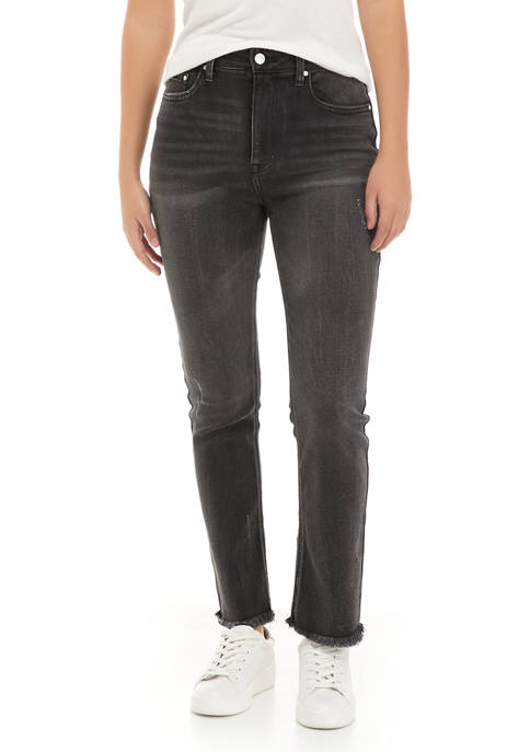 Wonderly Womens High Rise Straight Cropped Jeans