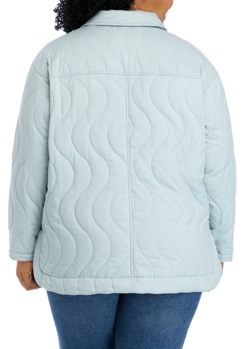 Plus Size Long Sleeve Quilted Jacket 