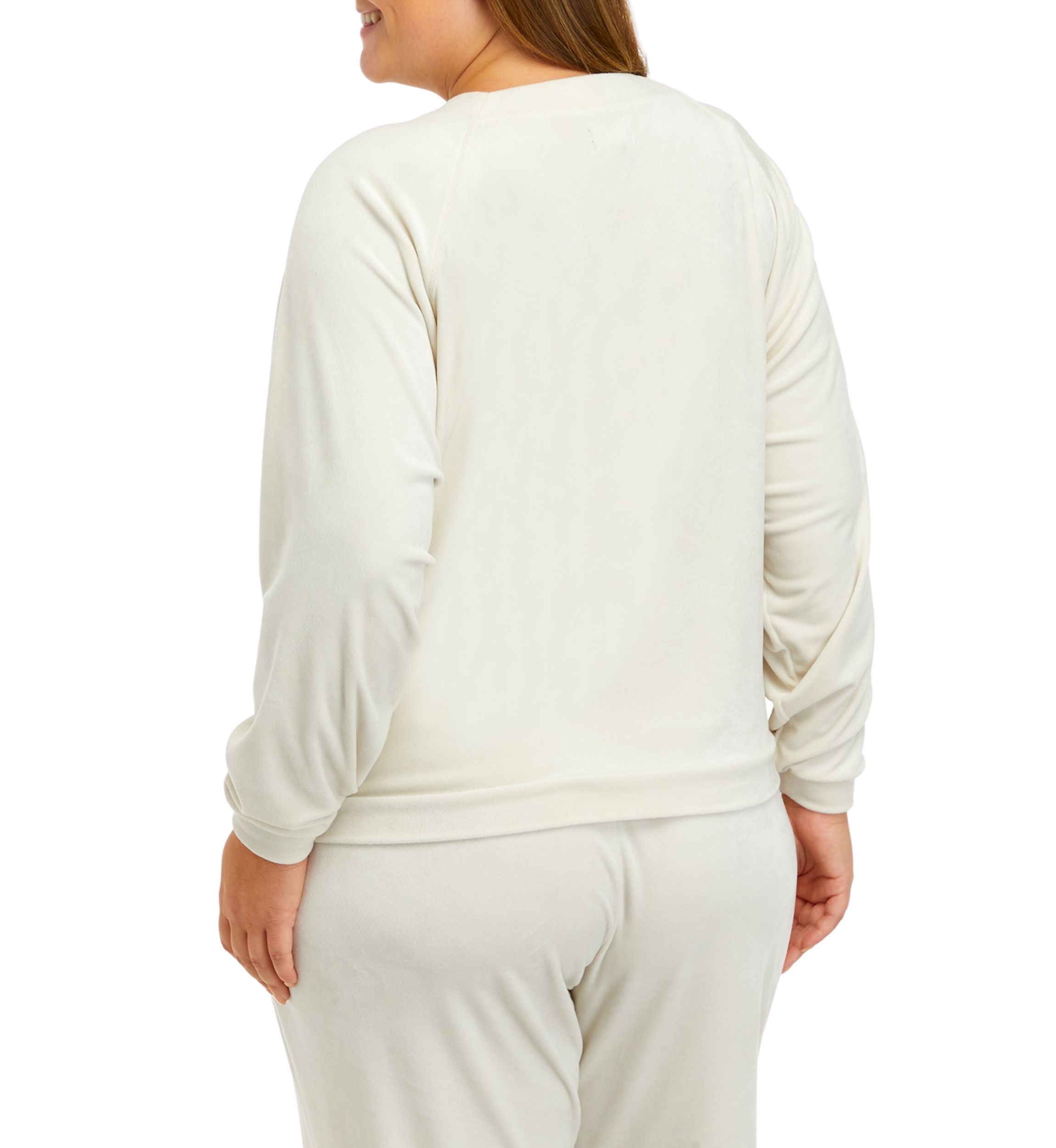 Plus Size Long Sleeve Washed Velour Sweatshirt