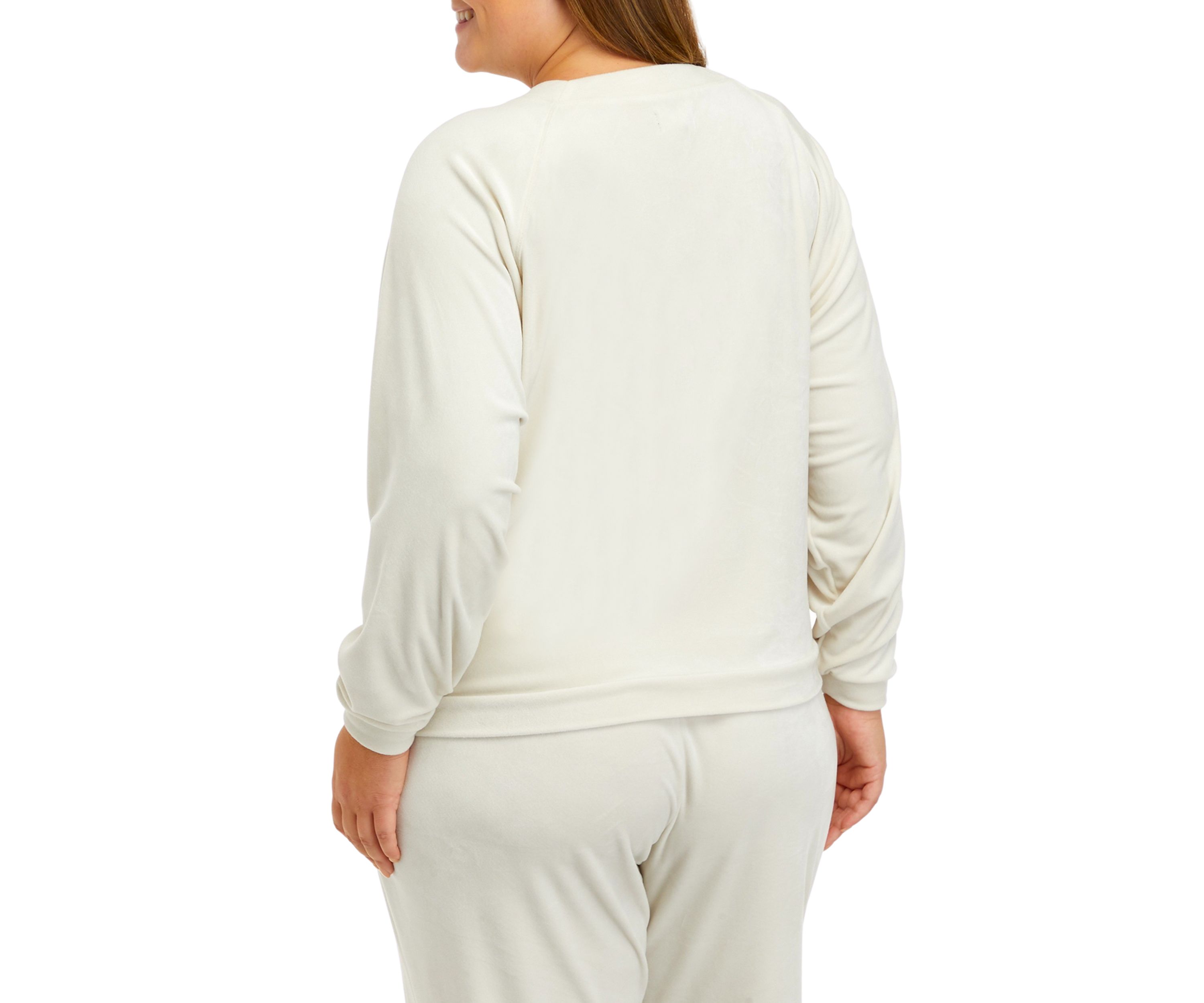 Plus Size Long Sleeve Washed Velour Sweatshirt