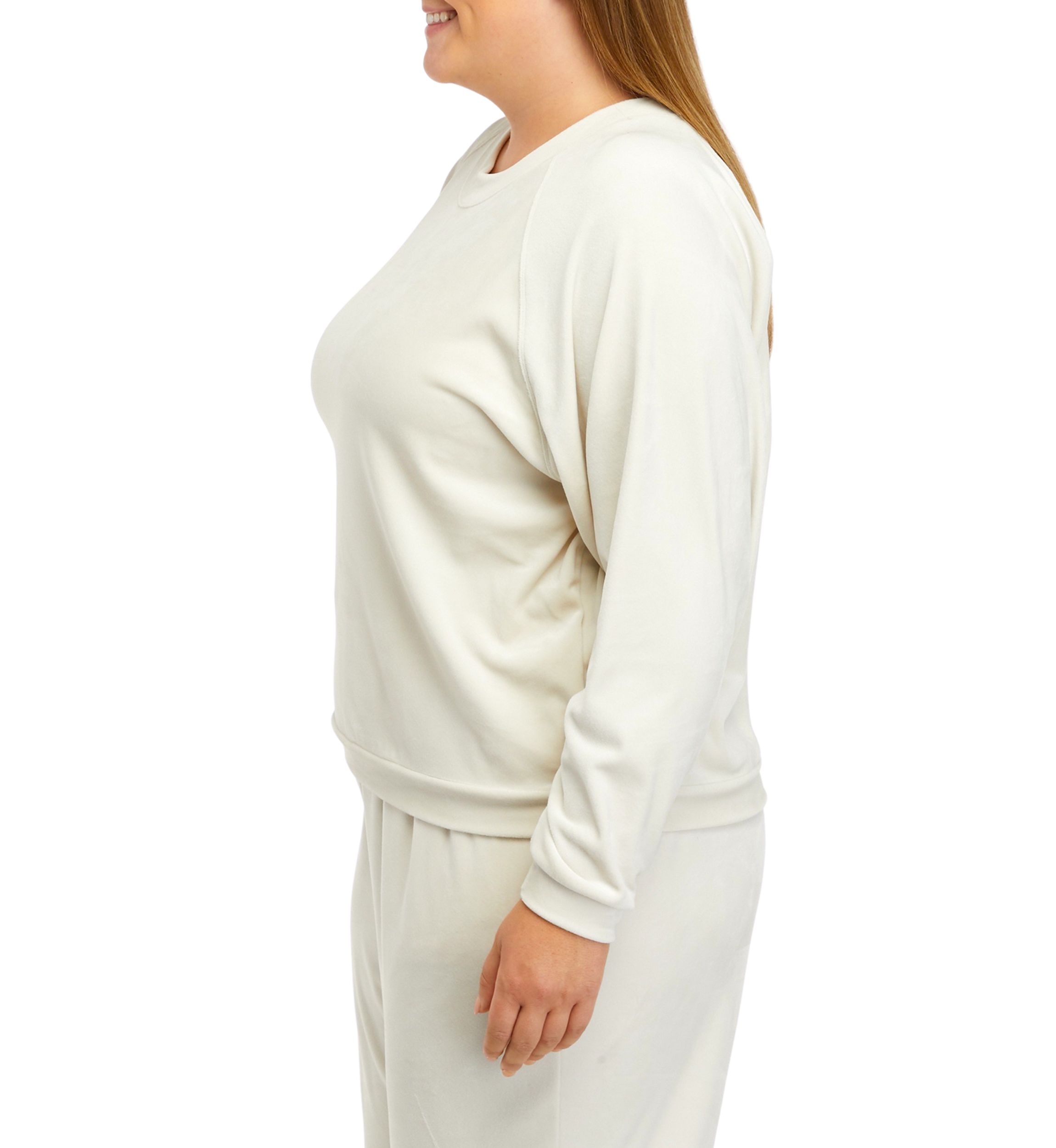 Plus Size Long Sleeve Washed Velour Sweatshirt