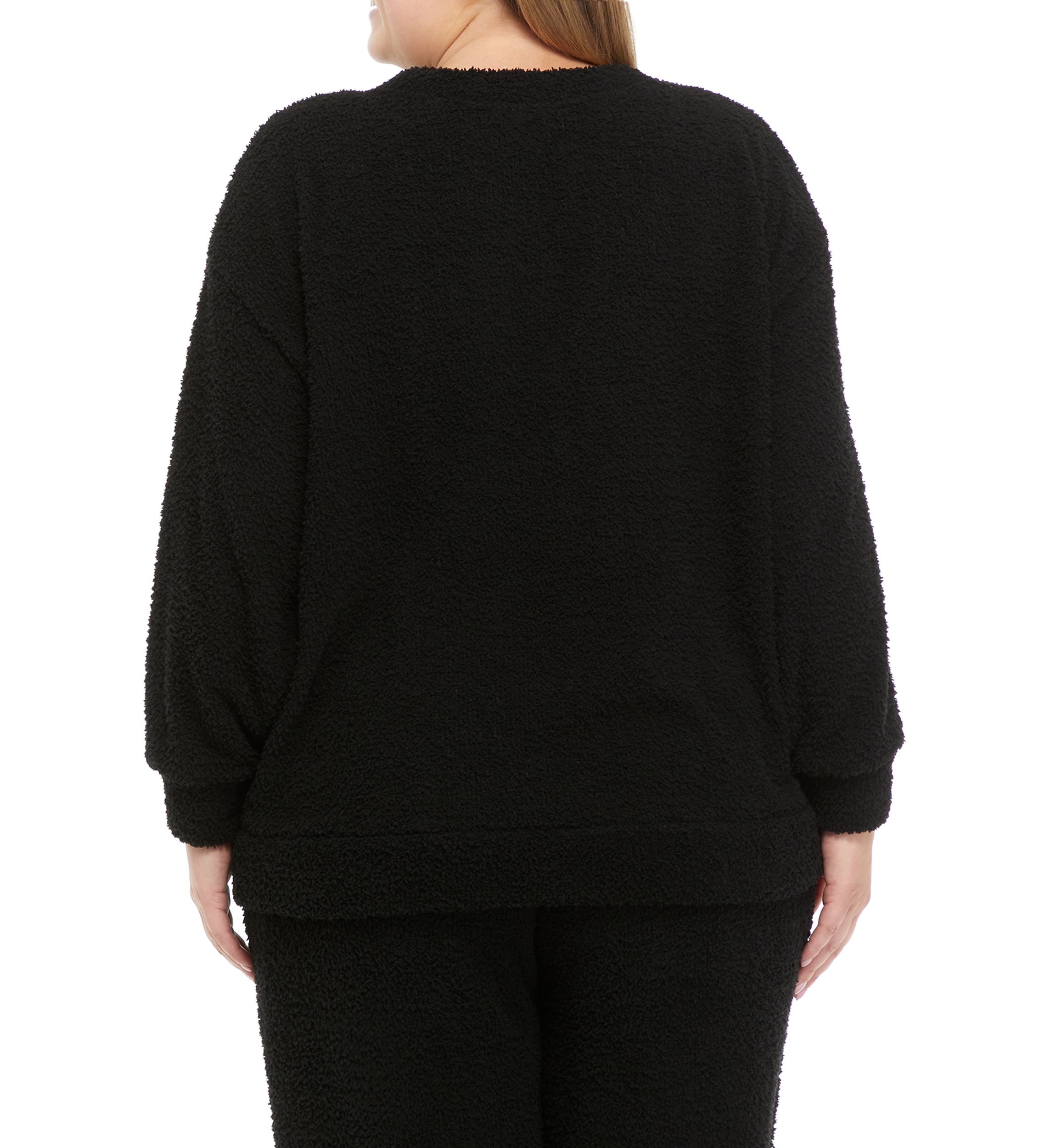 Studio Plus Size Long Sleeve Cozy Crew Neck Top 