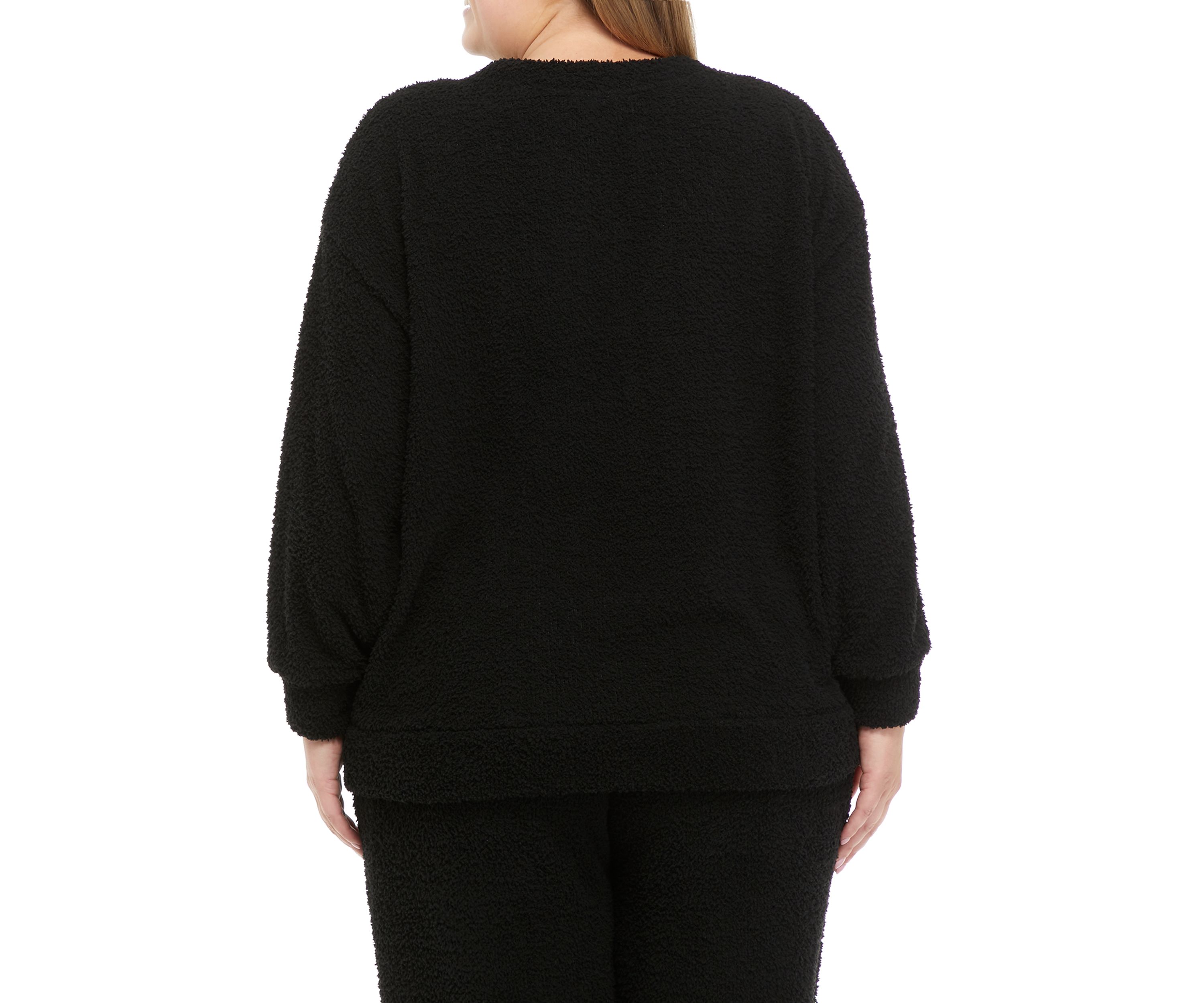 Studio Plus Size Long Sleeve Cozy Crew Neck Top 