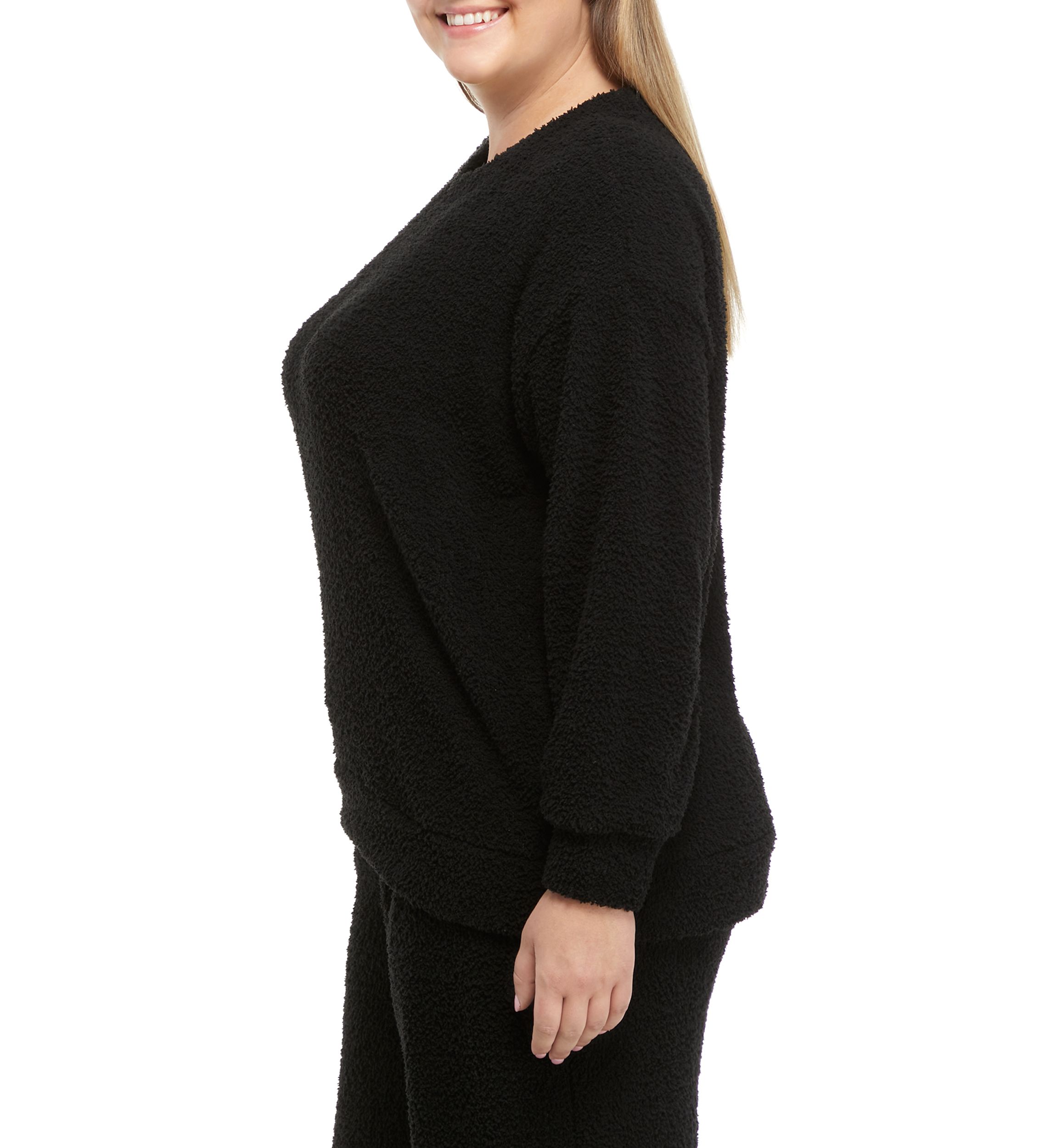 Studio Plus Size Long Sleeve Cozy Crew Neck Top 