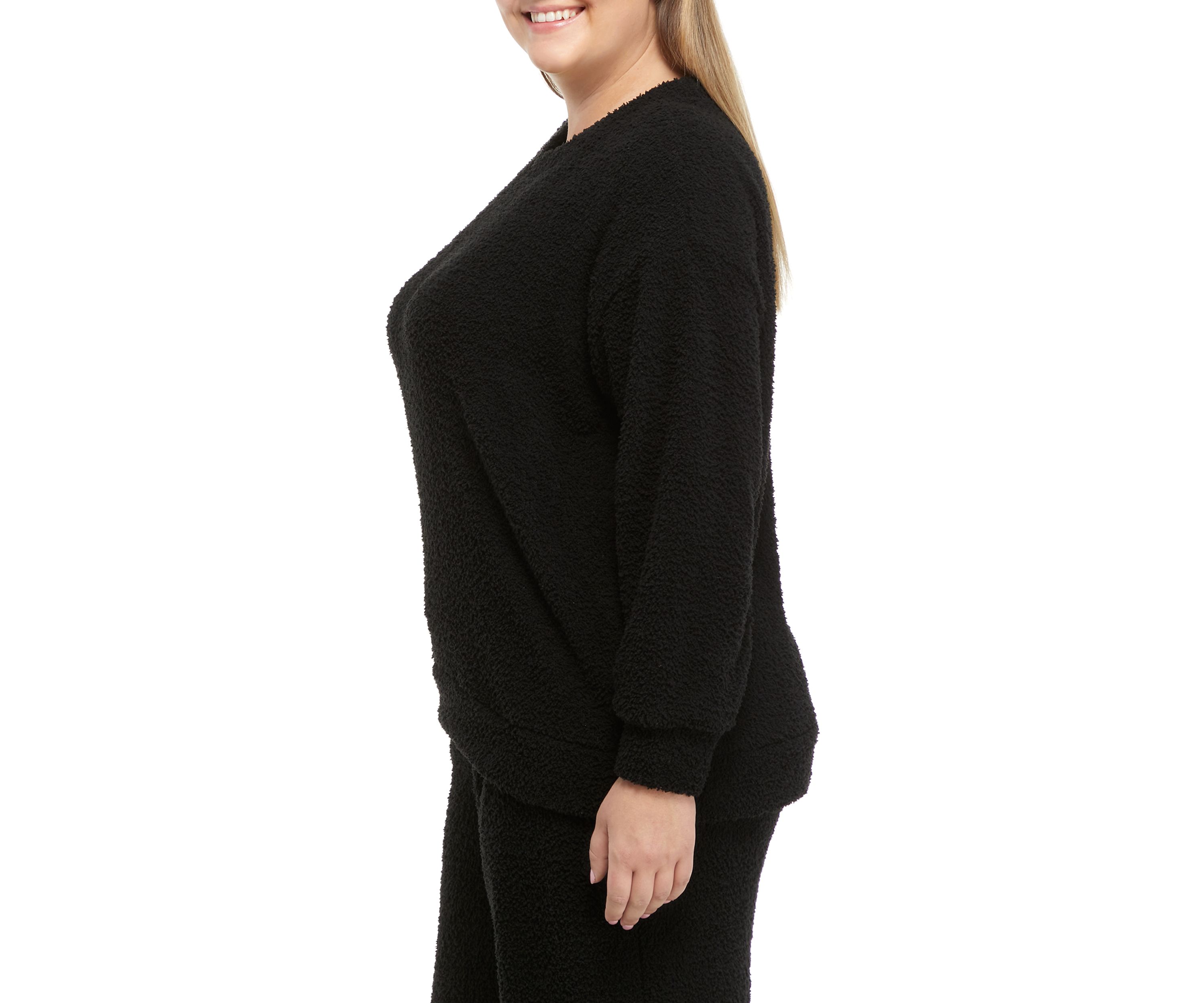 Studio Plus Size Long Sleeve Cozy Crew Neck Top 